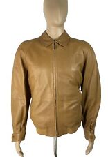 Burberry London Bomber Jacket Men's sz 52 Sheep Leather Camel Brown Viscose - picture