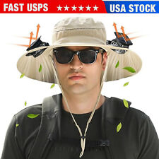 Wide Brim Solar Fan Outdoor Fishing Hat,Sunscreen Sun Hat with Fan - US picture