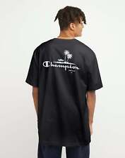 Men's Champion Classic T-Shirt, Beach Graphic (Big & Tall) Black LT picture