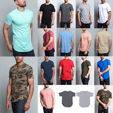 Victorious Men's Hipster Solid Color Long Length Curved Hem T-Shirt   TS270-K21A picture