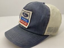 Vintage Ford New Holland Denim Trucker Hat K Brand K Products Farm Patch picture