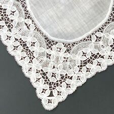 🏞 Exquisite antique Linen Handkerchief WHITEWORK LACE Wedding Bridal Heirloom picture