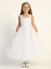 NEW Embroidered Tulle Dress with 3D Flowers First Communion Size 14 - CLOSEOUT picture