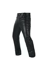 Men's Motorbike Real Leather Pant 5 Pockets Black Leather Pant 501 Style picture