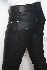 Skintight Black leather jeans pant rock street party custom made FS GTC picture