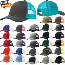 Men's Color Blocked Mesh Hat Structured Cap Mid Profile Snapback Headwear NEW picture