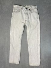 vintage levis 501xx button fly jeans mens 33x32 white made in USA distressed picture