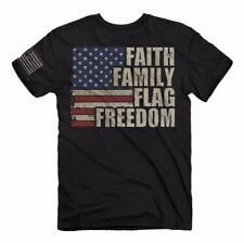 Faith Family Flag Freedom Fundamentals Short Sleeve T-Shirt - NEW FAST picture