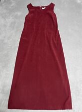 Vintage Miss Dorby Dress Womens 14 Red Sleeveless Faux Leather Suede Career picture
