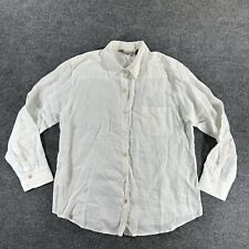 Tommy Bahama Womens Shirt Medium White Linen Career Casual Long Sleeve picture