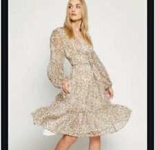 Walter Baker Faber Leopard Print Dress Metallic Georgette Size 4 NWT A12 picture