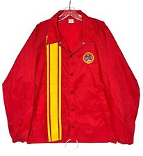 Vintage BAROID Oil Drilling RIG Industrial Red Windbreaker Jacket In MINT Size L picture
