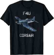 New F4U Corsair Vintage US WW2 Warbird Fighter Plane T-Shirt S-2XL MADE IN USA M picture