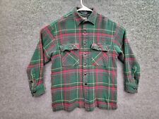 Vintage GH Bass & Co Shacket Mens M Green Plaid Button Up Waffle Knit Shirt picture