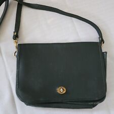 Vintage Hunt Club Green Leather Crossbody Flap Purse Turnlock picture