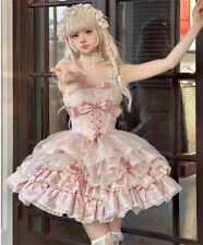 New Japanese women sleeveless Lolita high-waisted dress Princess Bow ribbon dres picture