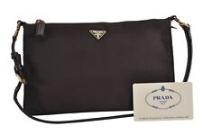 Authentic PRADA Tessuto Vitel Nylon Leather Shoulder Hand Bag BR0351 Brown 2422J picture