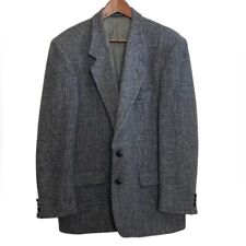 Vintage Harris Tweed Sport Coat Mens 40R Grey Wool Blazer Retro Academia picture