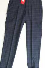 HUGO BOSS Men's Regular-Fit Navy Plaid Wool Dress Pants 30 x 32 Navy Plaid picture