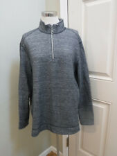 TOMMY BAHAMA M Grey Herringbone Stripe Reversible Pull Over Long Sleeve Sweater picture