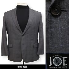 JOE JOSEPH ABBOUD mens gray plaid 100% WOOL sport coat suit jacket blazer 50 R picture