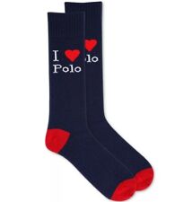 Polo Ralph Lauren I LOVE POLO Cashmere Boot Socks Navy Men Sz 10-13 NWT picture