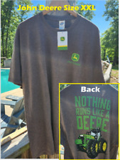 John Deere Graphic T-Shirt Men's Size XXL (2XL) Brown Short Sleeve, Cotton - NEW picture