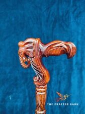 The New Elephant Designer Royalty Handcrafted Wooden Carved Cane honoring Gift picture