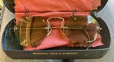 Vintage/Antique Marshall Field & Co Hexagon Sunglasses W/ Original Case & Cloths picture