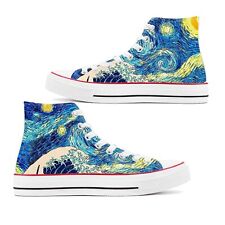 The Starry Night Shoes High Top Canvas Shoes Unisex Custom Sneakers Fashion picture