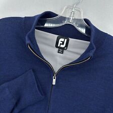 Footjoy Sweater Mens XL Quarter Zip Performance Fully Lined Blue Wool Golf Wind picture