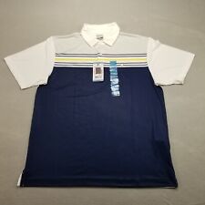 Callaway Golf Polo Shirt Men L Blue White Striped Performance Wicking New picture