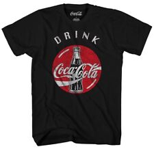 Coca Cola Drink Bottle Cap Logo Men's Black T-Shirt New picture