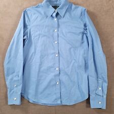 Lauren Ralph Lauren Non Iron Womens Blue Button Up Long Sleeve Shirt Size Medium picture