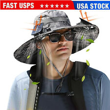 Wide Brim Solar Fan Outdoor Fishing Hat, Sunscreen Sun Hat with Fan picture