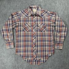 VINTAGE 60s Double RR Brand Shirt Western Pearl Snap Button Up Large Plaid picture