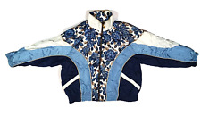 Vintage Cabin Creek Jacket Womens XL Blue Floral 90's Nylon Windbreaker Retro picture