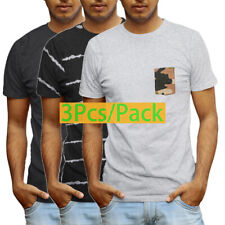 3 PCS White T-shirt for Men Cotton ComfortSoft Short Sleeve Crewneck Tees S-XL picture