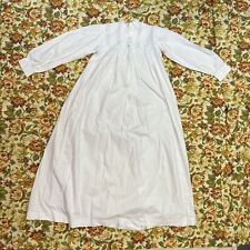 As-Is Vintage 1900s 20s Long Sleeve White Cotton Nightgown picture
