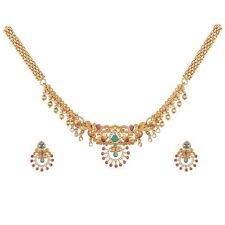 TARINIKA Antique Gold Plated Akshi Choker Set with Floral Design - Indian Jew... picture