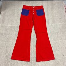Vintage London Look Jeans Mens 30x30 Red 1970s Flare Great Britain UK picture
