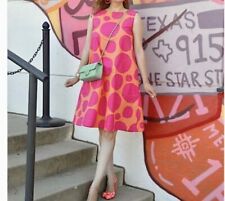 Marimekko X Uniqlo Orange and Pink Polka Dot Trapeze A Line Dress Size Small picture