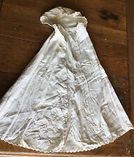 Antique Victorian Christening Cape Cloak Baby Child w Hood Embroidered Sweeping picture