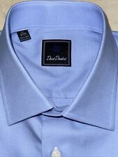 DAVID DONAHUE MENS PREMIERE MICRO DOBBY COTTON FRENCH CUFF DRESS SHIRT 17/32-33  picture