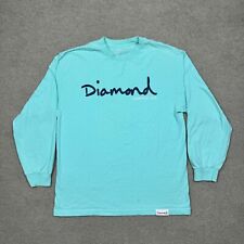 Diamond Supply CO. T Shirt Mens Size L Blue Long Sleeve Skateboarding Spell Out picture