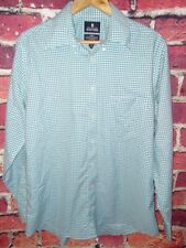 Stafford Travel Wrinkle Free Oxford Fitted Long Sleeve Size 16 34-35 Blue/White picture
