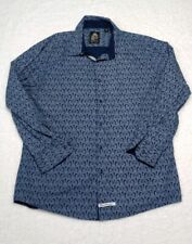 English Laundry Shirt Men's XL Blue Paisley Long Sleeve Cotton Button-Up Shirt  picture