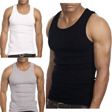 3-12 Packs Men 100% Cotton Ribbed Tank Top A-Shirt Wife Beater Undershirts Lot picture