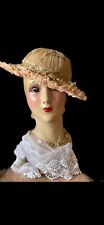 Edwardian 1900’s Skeleton Pink Hat With Floral Accents Super Rare  picture