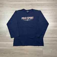 Vintage Polo Sport Shirt Mens Extra Large Blue Long Sleeve Graphic picture